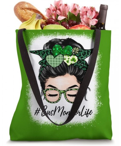 Bus Monitor Women Messy Bun St Patrick's Day Shamrock Tote Bag $15.94 Totes