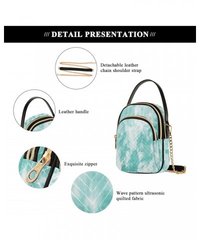 Green Teal Background Crossbody Handbags for Women Casual Leather Shoulder Phone Purse $15.59 Crossbody Bags