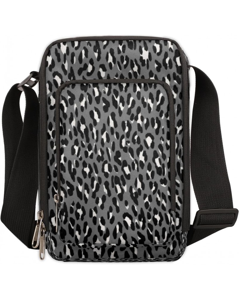 Black Grey White Leopard Print Crossbody Bags Trendy Cross Body Phone Wallet Shoulder Bag Sling Bags Small Travel Crossbody B...