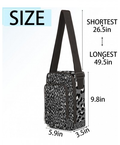 Black Grey White Leopard Print Crossbody Bags Trendy Cross Body Phone Wallet Shoulder Bag Sling Bags Small Travel Crossbody B...