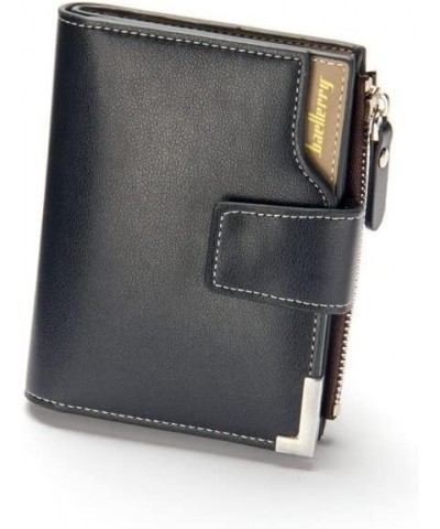 Wallet Men Leather Men Wallets Purse Short Male Clutch Leather Wallet Mens Money Bag Large Capacity (Color : Black-Zipper) Bl...