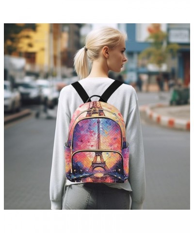 Sloth and Sea Turtle Quilted Backpack Women's Mini Backpack Travel Backpack for Women Small Eiffel Tower Painting Medium $19....