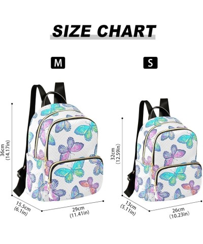 Rainbow Butterfly Mini Backpack Purse for Women Travel Bag Fashion Daypack Back Pack Shoulder Bag Multicolor Medium $12.40 Ba...