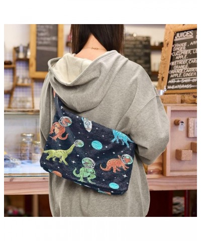 Cute Sloth Design Yellow Shoulder Bag Purse, Fuzzy Tote Crossbody Hobo Handbag Dinosaurs Space Black $10.29 Hobo Bags