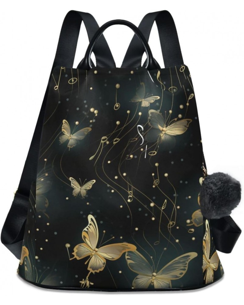 Butterflies Music Geometric Backpack Purse for Women Travel Casual Daypack College Bookbag Work Business Ladies Shoulder Bag ...