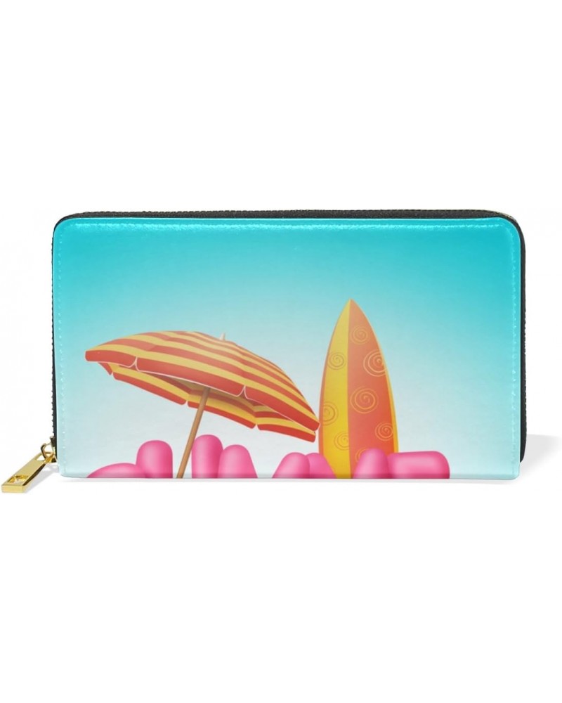 U LIFE Summer Watermelon Beach Tropical Palm Trees Wallets Purse Cash Card Holder Case Leather $18.89 Wallets