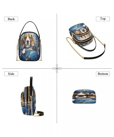 Quilted Crossbody Bags for Women,Dog Driving Blue Car Women's Crossbody Handbags Small Travel Purses Phone Bag $11.65 Crossbo...