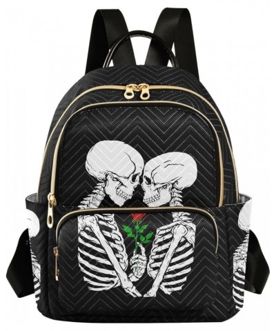 Mini Backpack Skeleton in Love Fashion Backpack Purse for Women,Handbag Shoulder Bag Casual Daypack, Ladies Gift for College ...