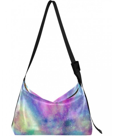 Bright Galaxy Print Tote Bag for Women Large Hobo Bags Cross Body Bag Hobo Wallets with Adjustable Strap for School Women $18...