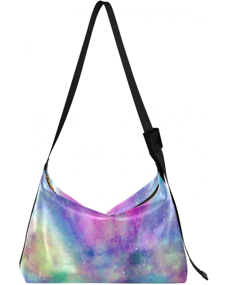 Bright Galaxy Print Tote Bag for Women Large Hobo Bags Cross Body Bag Hobo Wallets with Adjustable Strap for School Women $18...