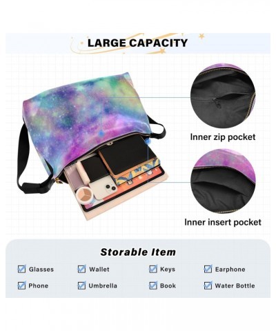 Bright Galaxy Print Tote Bag for Women Large Hobo Bags Cross Body Bag Hobo Wallets with Adjustable Strap for School Women $18...