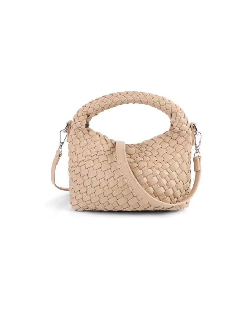 Women Woven Tote Small Crossbody Bag, Weave Quilted Purse Square Shoulder Bag Woven Handbag with Detachable Strap Brown $21.3...