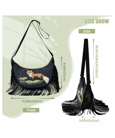 Purses for Women Trendy Tassel Detail Crossbody Bags for Ladies Shoulder Bag With Strap Fox $11.04 Crossbody Bags