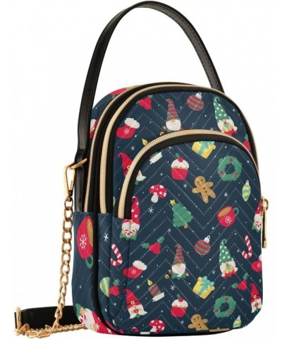 Christmas Tree Gnomes Small Crossbody Bag Quilted Handbags for Women Chain Shoulder Bag $13.00 Crossbody Bags