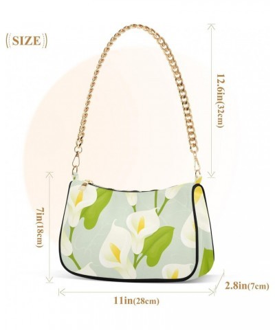 White Horseshoe Lotus Flower Small Shoulder Bags for Women Handbags Mini Clutch Purse with Zipper $16.79 Shoulder Bags