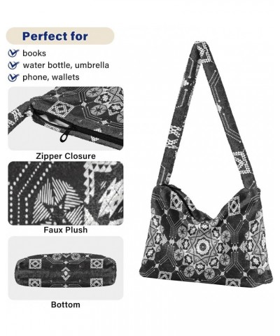 Geometry Boho Chic Shoulder Tote Bags for Women Furry Crossbody bag Hobo Handbag Purses for Working Shopping Traveling $11.96...