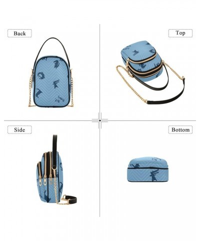 Small Phone Wallet Bag Cartoon Frog Cute Animal Crown Quilted Shoulder Purse Handbag PU Leather Purses for Women Tote Blue Cu...