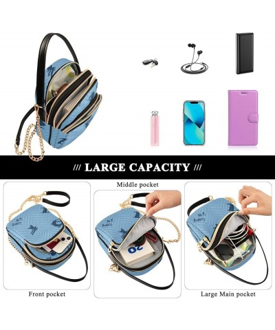 Small Phone Wallet Bag Cartoon Frog Cute Animal Crown Quilted Shoulder Purse Handbag PU Leather Purses for Women Tote Blue Cu...