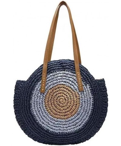 Women's Straw Handbags Large Summer Beach Bag Tote Woven Round Handle Shoulder Purse F $18.47 Totes