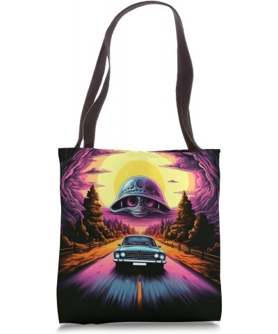 Alien abducting Dinosaurs using UFOs vector illustration Tote Bag $10.58 Totes