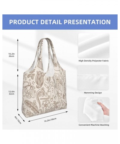 Merry Christmas Single Shoulder Commuter Canvas Tote Bags For Women And Men Merry Christmas43 $9.23 Totes