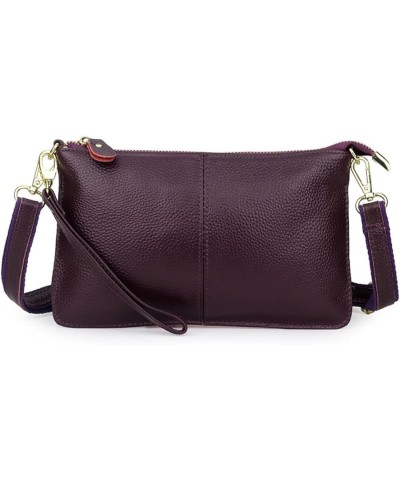 Genuine Leather Crossbody Bag for Women Small Handbags Ladies Phone Bag with Wristlet Band Clutch Purse Wine $22.61 Totes