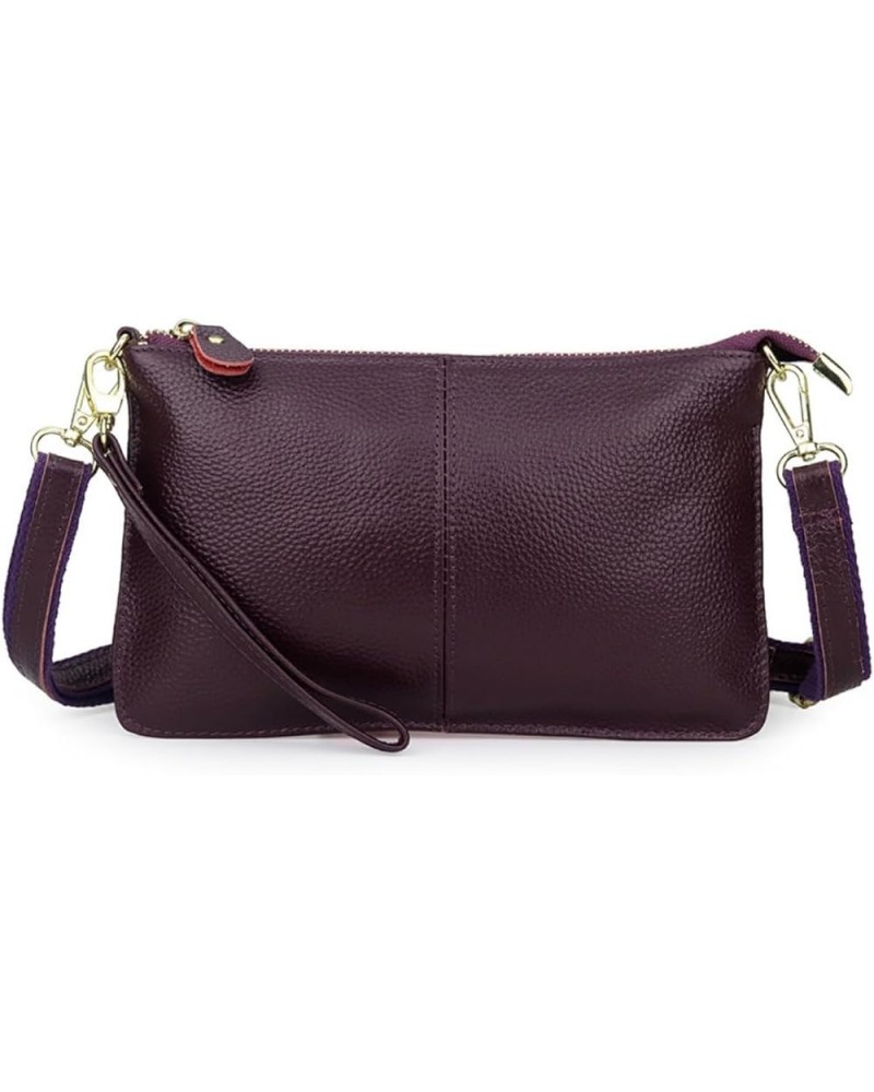 Genuine Leather Crossbody Bag for Women Small Handbags Ladies Phone Bag with Wristlet Band Clutch Purse Wine $22.61 Totes