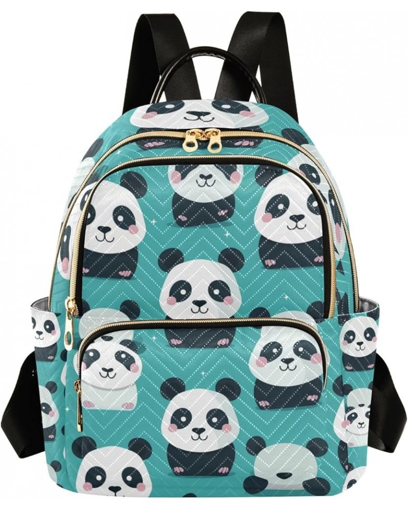 Small Backpack Purse for Women, Cute Pandas Green Travel Bag Casual Daypack Shoulder Bag Small $17.64 Backpacks