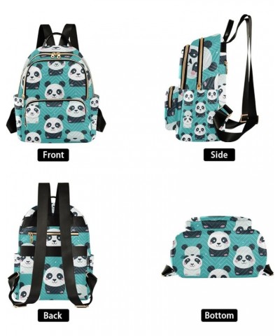 Small Backpack Purse for Women, Cute Pandas Green Travel Bag Casual Daypack Shoulder Bag Small $17.64 Backpacks