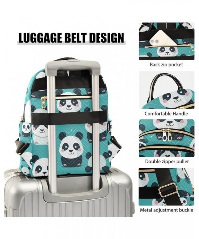 Small Backpack Purse for Women, Cute Pandas Green Travel Bag Casual Daypack Shoulder Bag Small $17.64 Backpacks