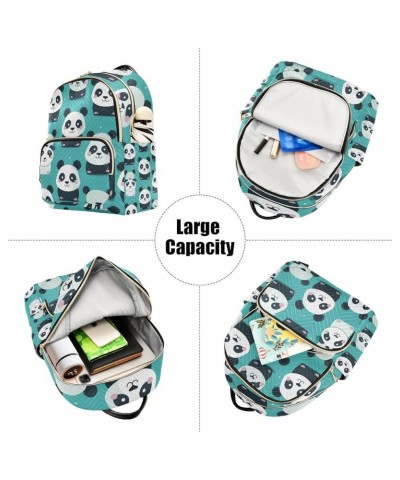 Small Backpack Purse for Women, Cute Pandas Green Travel Bag Casual Daypack Shoulder Bag Small $17.64 Backpacks