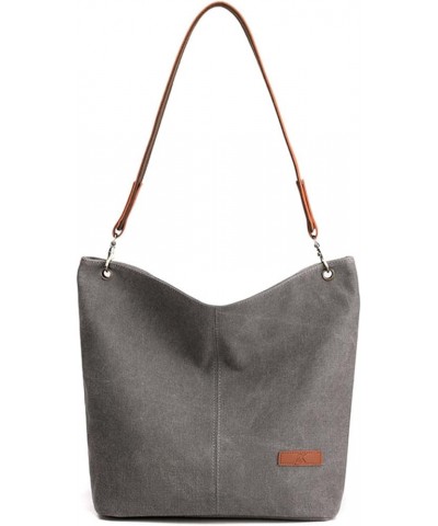 Medium Tote Bag for Women Vegan Canvas Shoulder Bag Large Capacity Hobo Bags for Ladies Work Travel Satchel Handbags Grey $16...