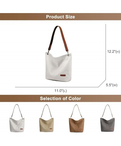 Medium Tote Bag for Women Vegan Canvas Shoulder Bag Large Capacity Hobo Bags for Ladies Work Travel Satchel Handbags Grey $16...