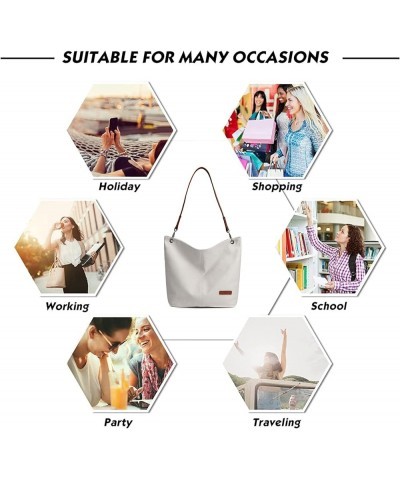 Medium Tote Bag for Women Vegan Canvas Shoulder Bag Large Capacity Hobo Bags for Ladies Work Travel Satchel Handbags Grey $16...