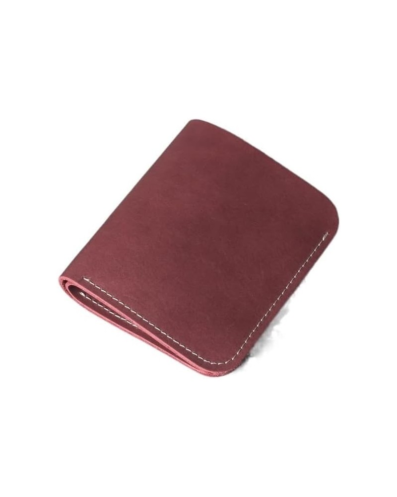 Leather Wallet Men Bifold 4 Card Holder Leather Wallet for Men Slim Small Wallet Leather (Color : Gray) Red $59.12 Wallets