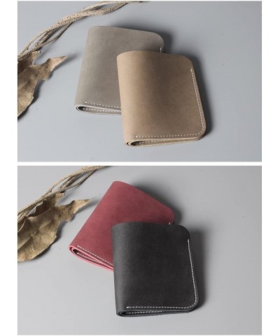 Leather Wallet Men Bifold 4 Card Holder Leather Wallet for Men Slim Small Wallet Leather (Color : Gray) Red $59.12 Wallets