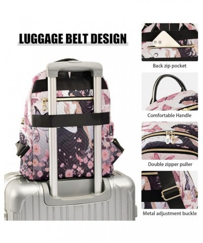 Fairy Butterflies Lady Quilted Backpack for Women Shoulder Bag Purse Travel Bags for Daily Nurse Work M Medium $13.95 Backpacks