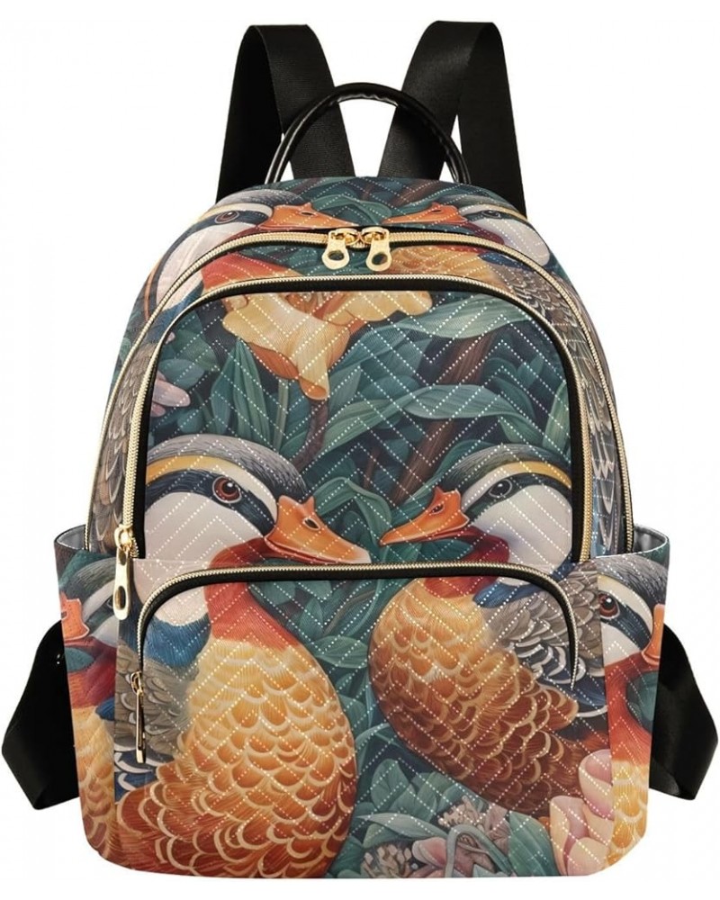 Women's Medium Fashion Backpack Birds Couple Print Ladies Travel Daypack Aesthetic Shoulder Bag 11.4×6.1×14.1 IN $19.07 Backp...