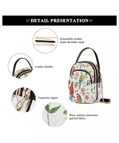 Vintage Bird Butterfly Rose Flower Small Chain Crossbody Travel Bag Handbag Cell Phone Purse for Women $12.32 Crossbody Bags