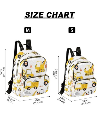 Women Backpack Excavators Truck Yellow Anti-Theft Travel Backpack with Luggage Belt Lightweight Handbag Lady Purse Roomy Doub...