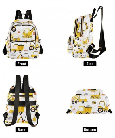 Women Backpack Excavators Truck Yellow Anti-Theft Travel Backpack with Luggage Belt Lightweight Handbag Lady Purse Roomy Doub...