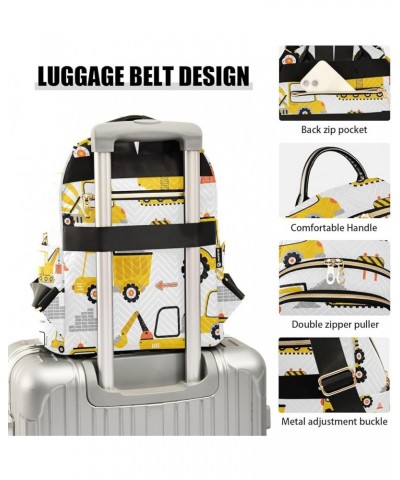 Women Backpack Excavators Truck Yellow Anti-Theft Travel Backpack with Luggage Belt Lightweight Handbag Lady Purse Roomy Doub...