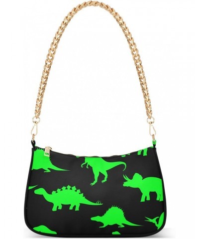 Shoulder Bag Green Bright Dino Women Clutch Handbag Shoulder Purch Date Chain Bag Tote Bag Spring Holiday Birthday Gift for G...