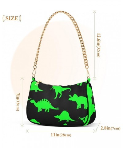 Shoulder Bag Green Bright Dino Women Clutch Handbag Shoulder Purch Date Chain Bag Tote Bag Spring Holiday Birthday Gift for G...