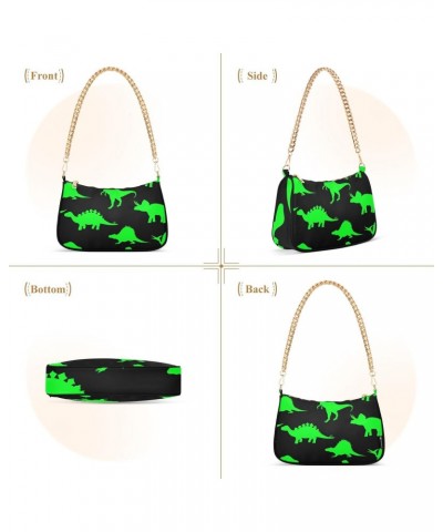 Shoulder Bag Green Bright Dino Women Clutch Handbag Shoulder Purch Date Chain Bag Tote Bag Spring Holiday Birthday Gift for G...