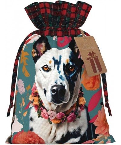 Beer Christmas Gift Bag - Stylish Eco-Friendly Polyester Bag For Your Festive Presents Cattle Dog Florals Small $9.45 Handbags