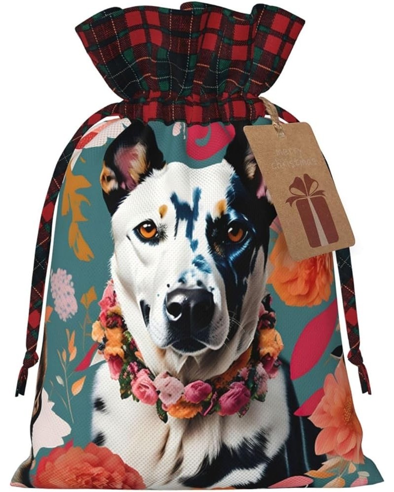 Beer Christmas Gift Bag - Stylish Eco-Friendly Polyester Bag For Your Festive Presents Cattle Dog Florals Small $9.45 Handbags