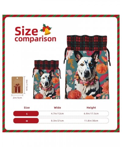 Beer Christmas Gift Bag - Stylish Eco-Friendly Polyester Bag For Your Festive Presents Cattle Dog Florals Small $9.45 Handbags