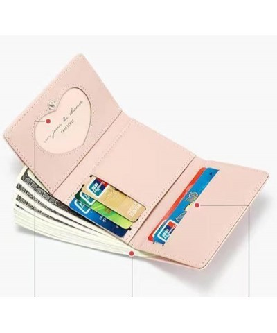 Cute Bear Cherry Pattern PU Leather Women Wallet Small Trifold Girls Credit Card Case Holder Organizer Purse With ID Window (...