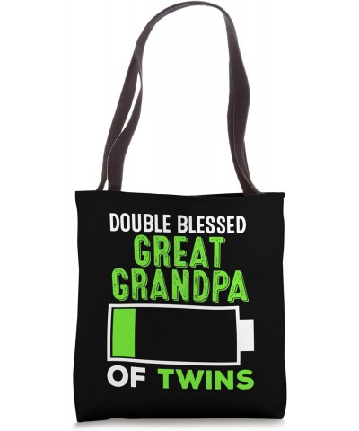 Double Blessed Great Grandpa of Twins Great Grandfather Tote Bag $12.04 Totes